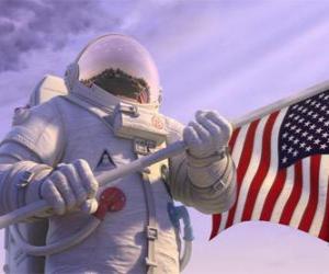 yapboz Gezegen 51 Doğum astronot Chuck Baker adımları düşünerek ıssız bir